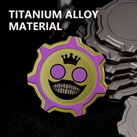Jeton de poker en titane TC4 bicolore or violet, gravé motif Couronne Sourire Maléfique, 17g, léger, EDC, de collection, pour jeu punk, DIY, OEM/ODM
