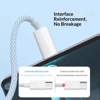 Câble de charge rapide 3-en-1 tressé Macaron USB-A/Micro USB/Type-C pour smartphones