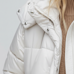 Chaquetas Acolchadas de Plumón Reversibles Impermeables para Mujer, Nuevas para el Invierno 2026, de Nailon Plegable y Poliéster, con Capucha - Product Image 1