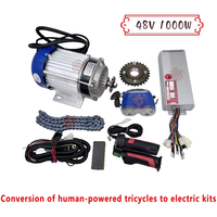 Kit de conversion de moteur sans balais 48V 1000W pour tricycle à propulsion humaine en booster de voiture électrique, contrôleur, pignon, DIY