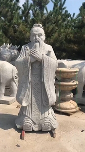 Estatua de Confucio de Tamaño Real Hecha a Mano en Granito Natural, Escultura de Confucio de la Antigua China - Product Image 2