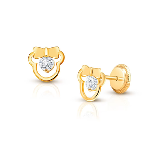 Joyería Infantil al por Mayor, <span class=keywords><strong>Pendientes</strong></span> de Ratón de Dibujos Animados con Circonita Cúbica, <span class=keywords><strong>Pendientes</strong></span> de Ratón de <span class=keywords><strong>Plata</strong></span> de Ley 925 para Bebés - Product Image 1