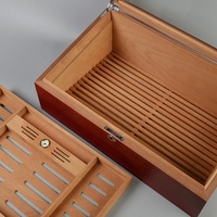 Vente en gros de boîte d'emballage hydratante pour cigare cubain en bois serrure à code portable transparente étui à cigarettes en vrac