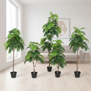 高品質な人工ヤシの木の鉢植え、シミュレーショングリーンヤシの葉、ホテル、自宅、オフィス、結婚式の装飾 - Product Image 2