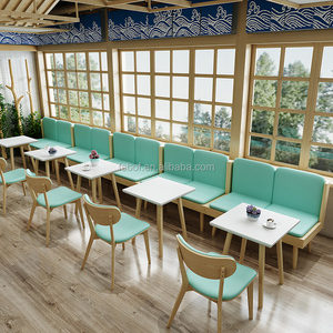 Set di Sedute per Caffetteria all'Ingrosso - Divano in Tessuto Confortevole e Sedie con Tavolo da Pranzo per Bar/Caffetteria - Product Image 2