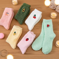 Dames winter sokken pantoffels van dikke, zachte, warme koraal fleece, jacquard geweven