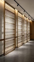 Paravent suspendu en verre cristal et acier inoxydable au design moderne et luxueux, taille personnalisée, séparateur d'espace artistique