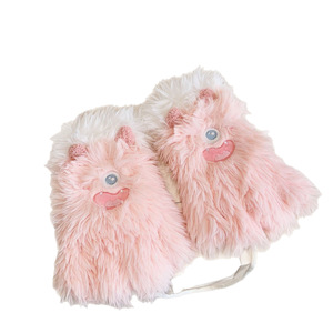 Guantes de Cinco Dedos con Diseño de Monstruo Adorable, Color Rosa, Forrados de Felpa, Cálidos para Invierno, Resistentes al Viento, para Ciclismo - Product Image 5