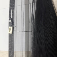 Kit de moustiquaire plissée au design moderne avec fil en polyester noir haute densité, cordon de serrage, écran en maille plissée pour usage domestique