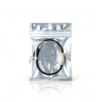 Sacs refermables en argent avec trou de suspension et fenêtre transparente pour l'emballage de bijoux, cosmétiques et échantillons, film flexible résistant aux déchirures