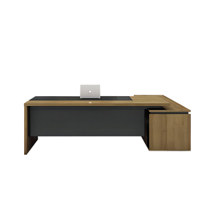 Luxury <strong>Solid</strong> <strong>Wood</strong> Modern Executive Office <strong>Desk</strong> with Storage Drawers Cable Management Large Workstation CEO Chairman - Product Image 5