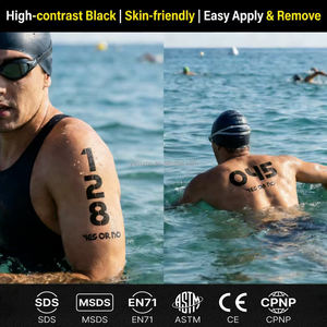 Etiquetas Adhesivas Personalizadas con Números Temporales para Eventos de Triatlón, Maratón y Natación en Aguas Abiertas |   Resistente al Agua de Mar - Product Image 3