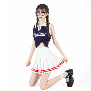 Nuova Gonna Corta Estiva Coreana 2025 a Vita Alta Plissettata Stile Accademico con Cintura <span class=keywords><strong>Stacci</strong></span>, Uniforme Scolastica a Trapezio 132 - Product Image 3