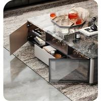 Nouveau design 2026 – Meuble TV de style français en pierre naturelle de luxe, console multimédia haut de gamme pour salon de villa, support TV