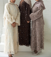 Robe musulmane YKA038 pour femmes, vêtements islamiques, hijabs, vêtements traditionnels de haute qualité, broderies en filet, paillettes, dentelle, exquise et magnifique