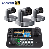 Sistema Profesional de Transmisión en Vivo 4K con Cámara PTZ 4K con Zoom 12X, Seguimiento Automático por IA, NDI, PoE y Controlador de Joystick para Grandes Eventos