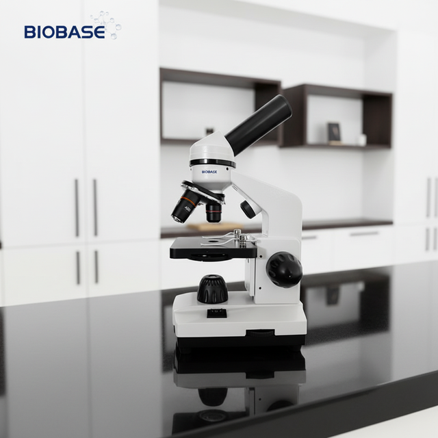 BIOBASE BM-A206 Student Biological Monocular Microscope Dual LED Top Bottom Light Battery Powered for School Education
