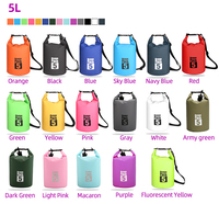 Sac étanche étanche 5L Logo personnalisé 500D PVC Camping Randonnée Nautisme Sac à dos Kayak Océan Pack Sack Sport Beach Gear