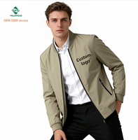 Blouson Bomber Décontracté en Toile pour Homme de Haute Qualité, Col Rabattu Zippé, Coupe-Vent Respirant, Printemps Automne, Motif Lettres Standard sur le Devant