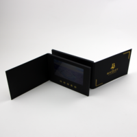 Nouvelles inventions, best-sellers : Carte de visite vidéo LCD TFT noire bronzante avec boîte, 7 pouces, brochure vidéo musicale
