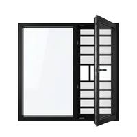 Ventana Abatible de Aluminio con Rotura de Puente Térmico de Lujo, Barandilla de Seguridad Extraíble, Ventana de Seguridad Moderna Insonorizada de Acero Inoxidable