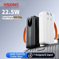 Dernière Batterie Externe Portable Ultra Mince Li-Polymère 30000mAh 22.5W 20W Charge Rapide Affichage Numérique Quatre Sorties USB Type-C PD