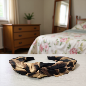 Abdkoma Fascia per capelli con stampa leopardata, stile nodo, regolabile, accessorio per capelli da donna, stile casual coreano, fiocco in poliestere - Product Image 2