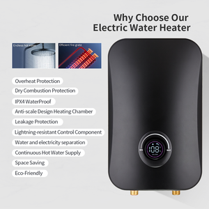 220V 5.5KW新しいスタイル耐久性のあるインスタント温水ヒータータンクレスシャワー家庭用温水間欠泉家庭用ホテルシャワー - Product Image 4