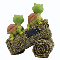 Statue de tortue solaire de jardin en résine Animal sculpture lumineuse extérieure cour pelouse décoration ornements spot