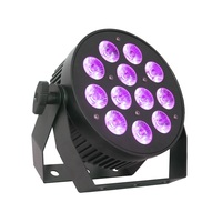 Projecteur PAR LED plat et fin 6-en-1 RGBWA+UV avec télécommande sans fil, boîtier en aluminium, 12 pièces, pour éclairage de décoration et de lavage