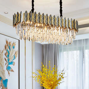 Lustres décoratifs d'intérieur en cristal clair de luxe à LED Lampes suspendues pour la maison Salle à manger Hôtel Télécommande centrale - Product Image 3