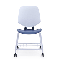 Chaise de formation ergonomique avec siège et dossier en mousse moulée, avec étagère intégrée, confortable pour bureau, réunion, conférence, chambre