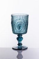 Gobelet à vin rouge pressé multicolore à motif de tête de lion en relief, plaqué à la main pour une utilisation quotidienne à la maison ou lors de fêtes