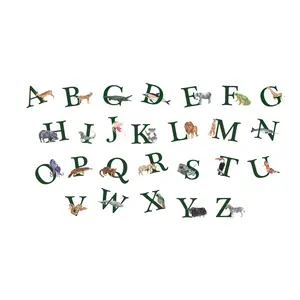Custom Removable Personalized Self Adhesive Transparent Letter Decal Vinyl Animal Alphabet Wall Stickers