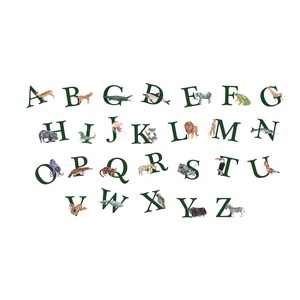 Adesivi Murali Personalizzati Rimovibili Trasparenti con <span class=keywords><strong>Lettere</strong></span> dell'Alfabeto e Animali in Vinile Autoadesivo - Product Image 4