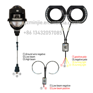 Kit de rétrofit de projecteur Bi-LED RGB 2,5 pouces pour phare Fj Cruiser avec lentille nid d'abeille et effet « Angry Eye » - Product Image 3