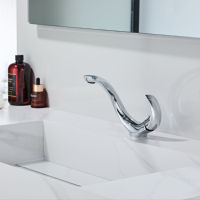 Robinet de lavabo de salle de bain en laiton chromé, finition personnalisée, monotrou, moderne, de luxe, avec cartouche céramique, à poser sur le comptoir, monocommande