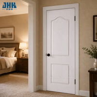 Porte moulurée JHK-002TX, apprêt blanc, 2 panneaux, en MDF, moderne, pour salle à manger ou salle de bain, non finie