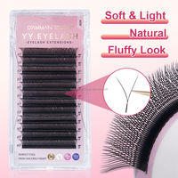 DAMMAN YY cils 0.07 C D Curl Mix longueur Super doux Double conseils Y forme cils Extension ventilateurs préfabriqués 2D Volume cils