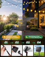 Guirlandes lumineuses solaires LED IP67 étanches pour extérieur, globe en cristal, lumières de patio, jardin, cour, porche, décoration de mariage et de fête