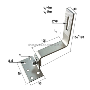 Système de fixation de <span class=keywords><strong>panneaux</strong></span> solaires en acier inoxydable et aluminium pour toitures à tuiles plates et à ardoises - Product Image 3