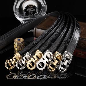 Cinturón de Cuero de Cocodrilo 100% Genuino de Alta Calidad para Hombre, Duradero, de 3.5CM, Cinturones de Marca para Hombre - Product Image 1