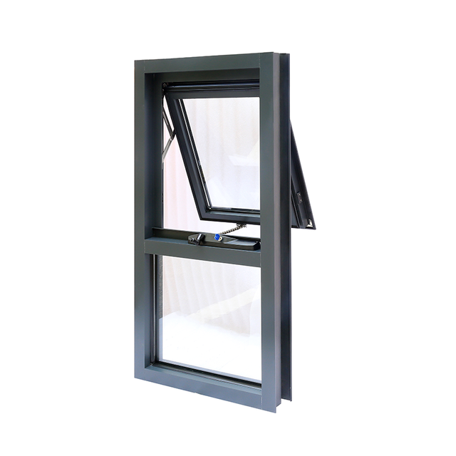 AS2047 Double Glazed Commercial Awning Window in Monument Black Aluminum Alloy Frame From Sydney Australia