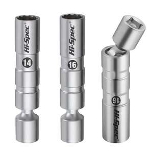 Clé à douille Hi-Spec 14 mm 16 mm à embout hexagonal sphérique 1/2 po en acier au chrome-vanadium de qualité industrielle - Product Image 1