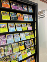 Vitrines d'exposition de cartes gradées en acrylique à éclairage LED simple face avec porte coulissante verrouillable pour magasins de détail et de commerce