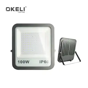 OKELI 50w 100w 150w 200w商用smd3030直径铸铝户外超薄发光二极管泛光灯