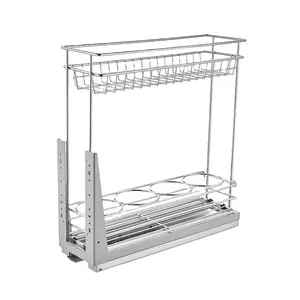 Multi Function Kitchen Rack Storage Kitchen Cabinet Pull Out Sliding Wire Drawer Baskets