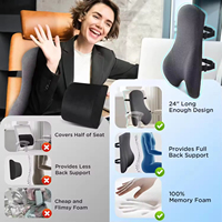 Coussin de soutien lombaire ergonomique en mousse à mémoire de forme, dossier réglable pour voiture et bureau, soulagement des douleurs lombaires