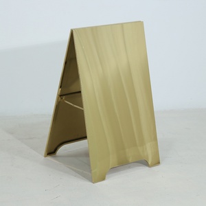 Custom Stainless Steel Gold Mirrored or Brushed Outdoor Street a <b>Frame</b> Sign Foldable Sidewalk Advertising Board <b>for</b> Shop Store - Product Image 2