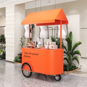 Carrito de Venta Móvil Negro con Logotipo Personalizado, Carrito de Exhibición Moderno con Toldo <span class=keywords><strong>para</strong></span> Cosméticos y Accesorios - Product Image 2